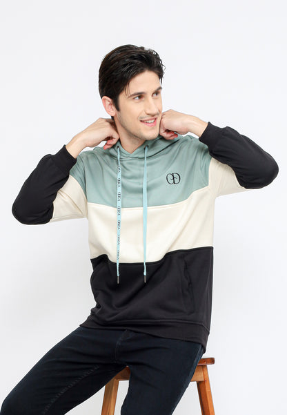 Odza Jaket Sweater Pria Wanita Luaran Hoodie Soft Fleece Premium Tebal 3 Warna Hijau Sage Tricolor