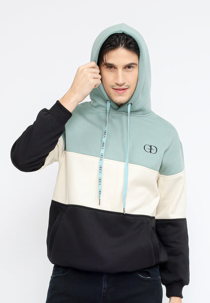 Odza Jaket Sweater Pria Wanita Luaran Hoodie Soft Fleece Premium Tebal 3 Warna Hijau Sage Tricolor