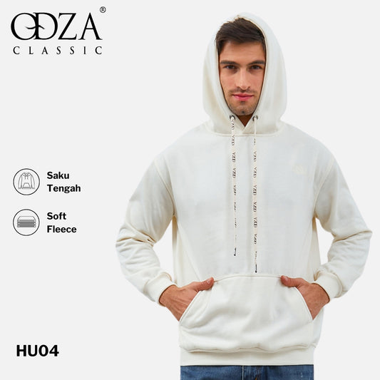 Odza Sweater Jaket Hoodie Pria Wanita Fleece Tebal Kasual Street Style Polos Cream