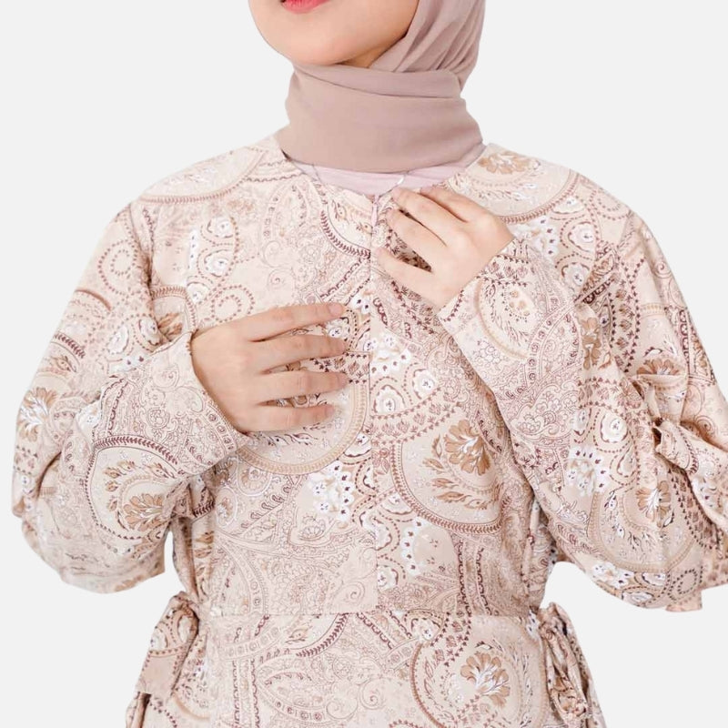 Odza Gamis Maxi Long Dress Pita Hijriah Wanita Kondangan Bunga