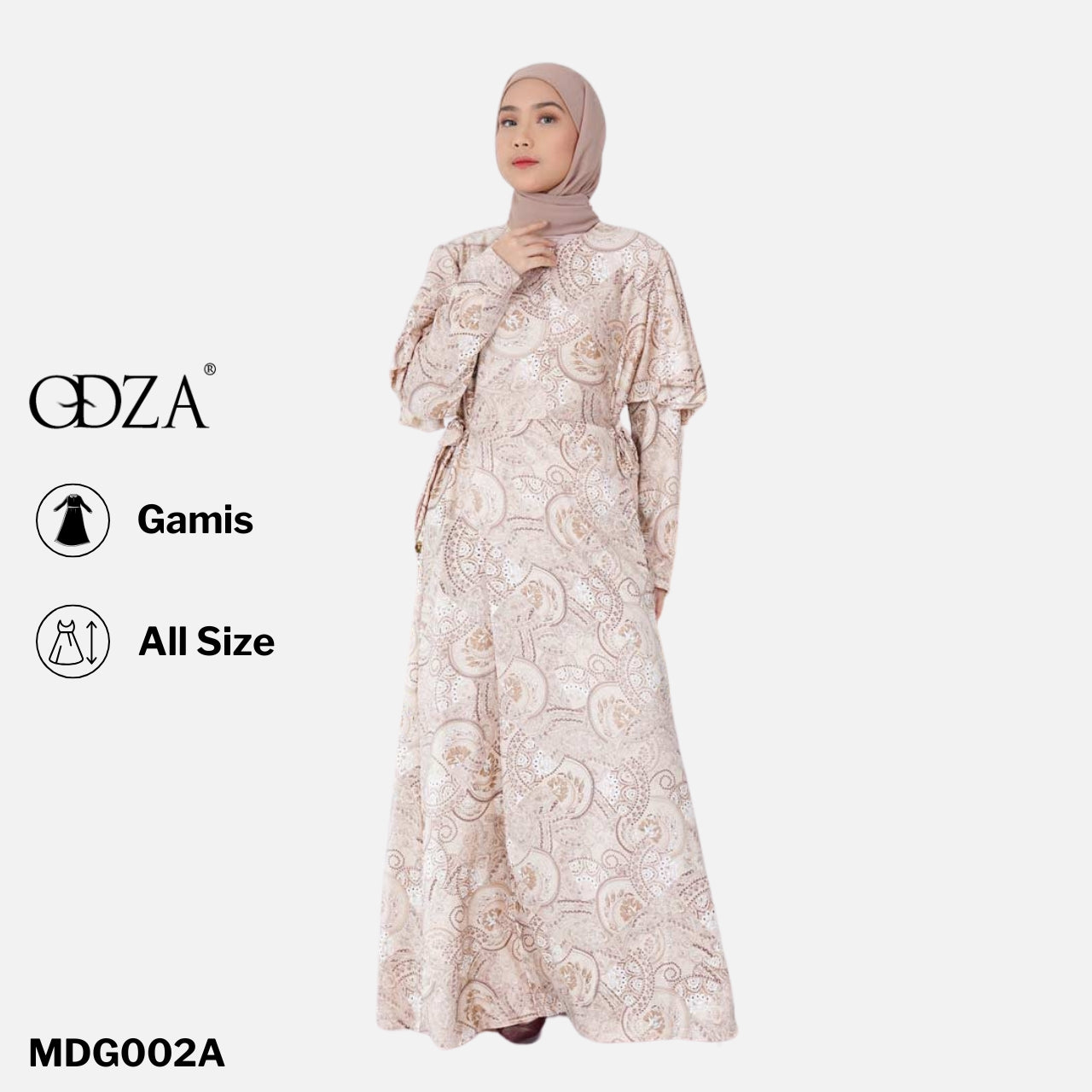 Odza Gamis Maxi Long Dress Pita Hijriah Wanita Kondangan Bunga