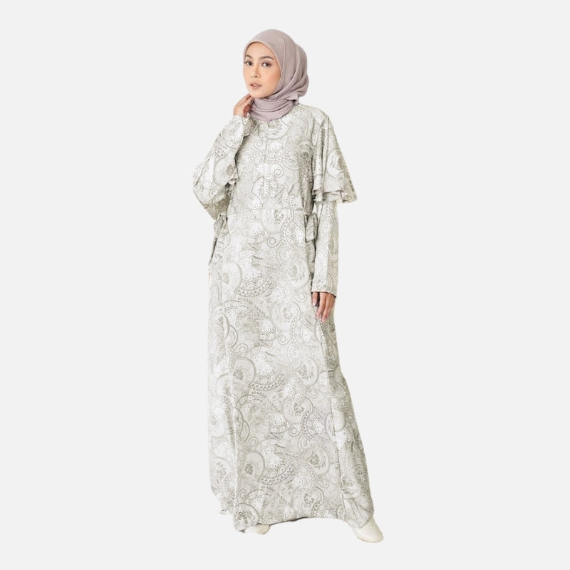 Odza Gamis Maxi Long Dress Pita Hijriah Wanita Kondangan Bunga