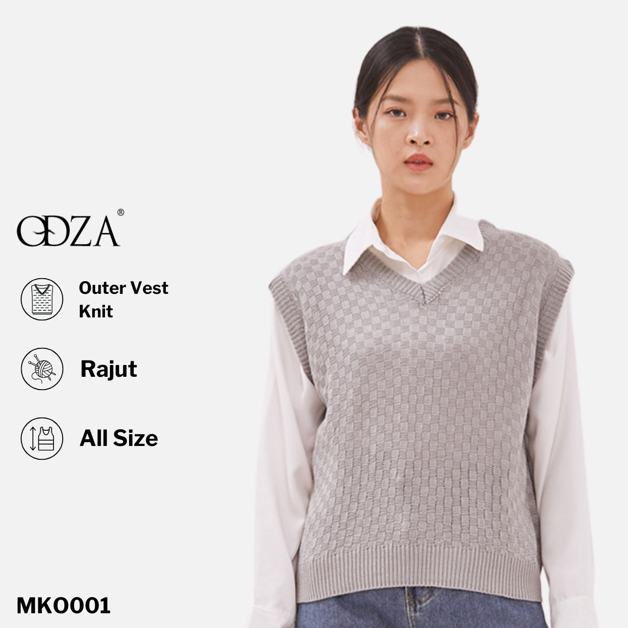 Odza Rompi Rajut Knit Vest Wanita Premium Belle