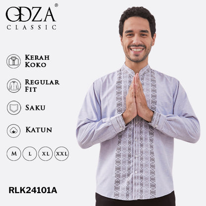 Odza Baju Koko Lengan Panjang Pria Premium Quality Motif Kombinasi