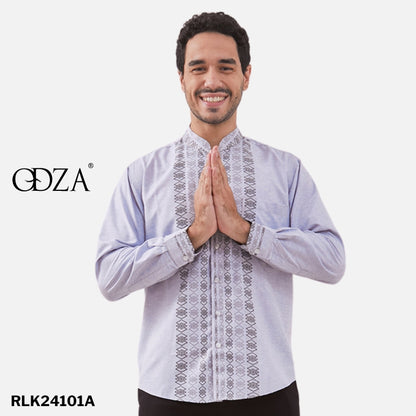 Odza Baju Koko Lengan Panjang Pria Premium Quality Motif Kombinasi
