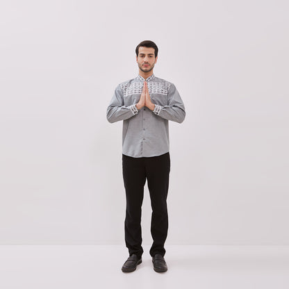 Odza Baju Koko Pria Lengan Panjang Muslim Cowok Regular Fit Size Jumbo Banafah