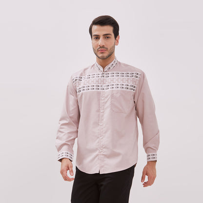 Odza Baju Koko Pria Lengan Panjang Muslim Cowok Regular Fit Size Jumbo Banafah