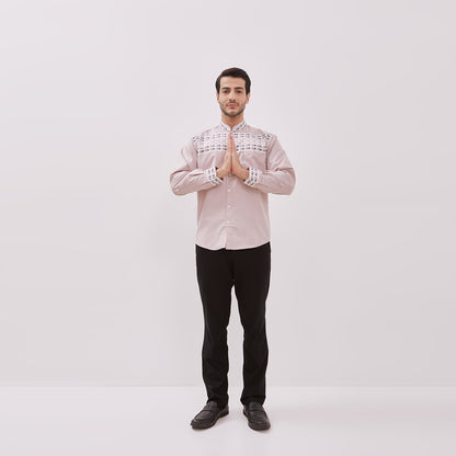Odza Baju Koko Pria Lengan Panjang Muslim Cowok Regular Fit Size Jumbo Banafah