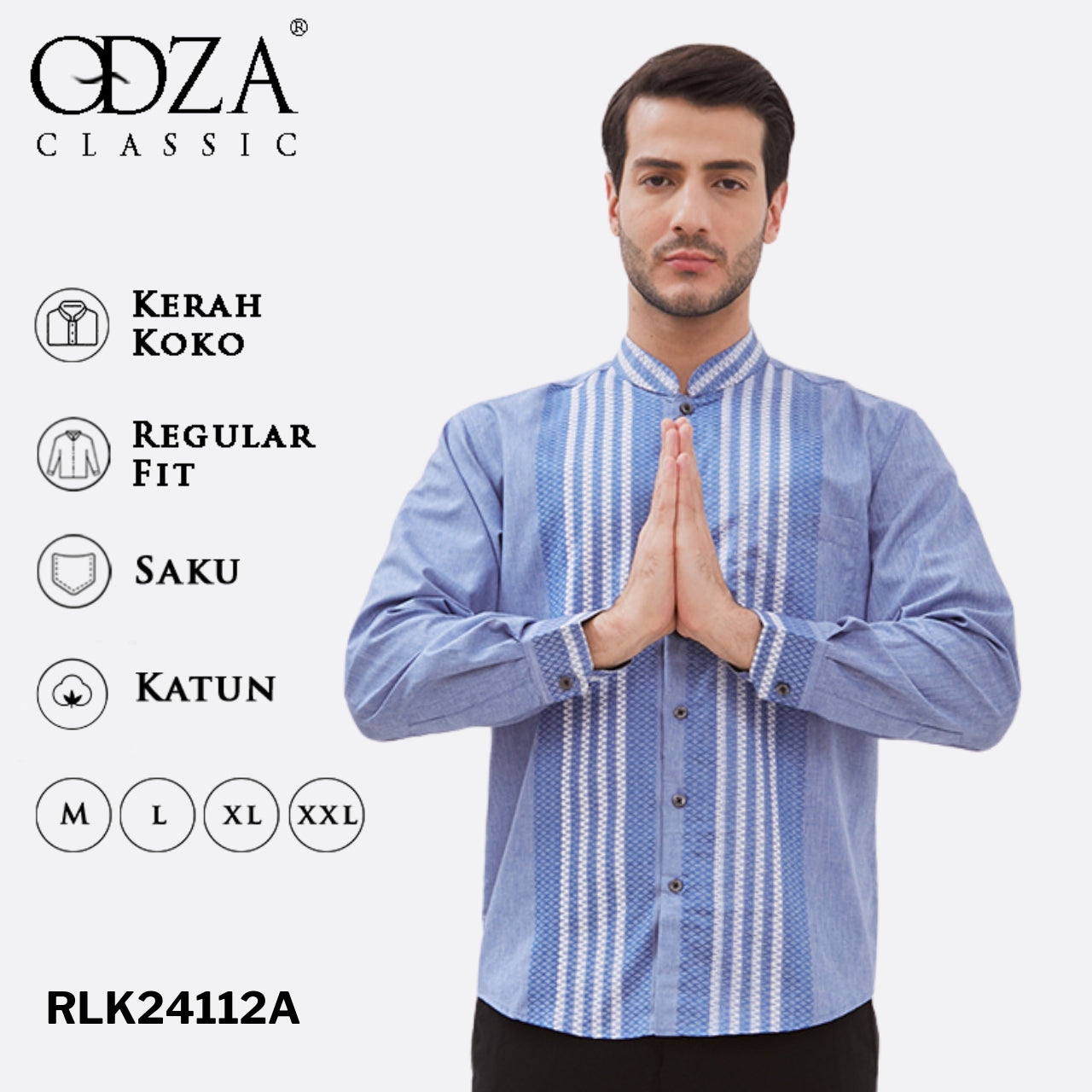 Odza Baju Koko Lengan Panjang Pria Modern Regular Fit Gaziah