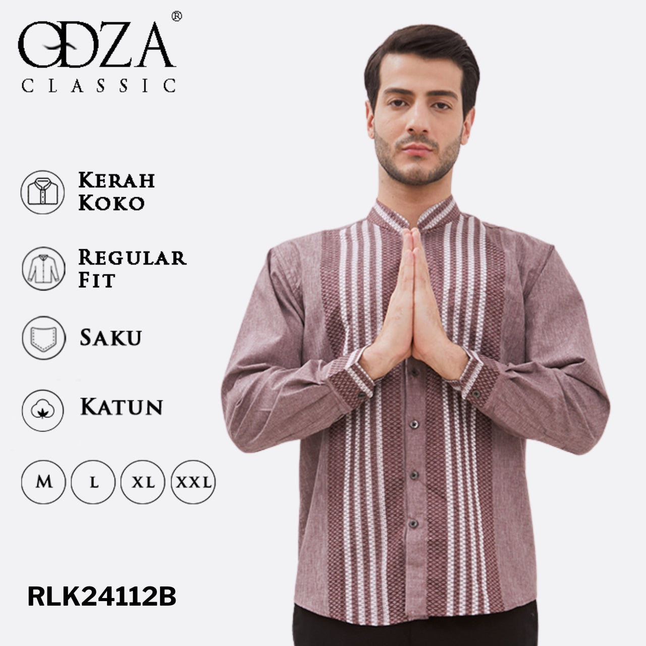 Odza Baju Koko Lengan Panjang Pria Modern Regular Fit Gaziah