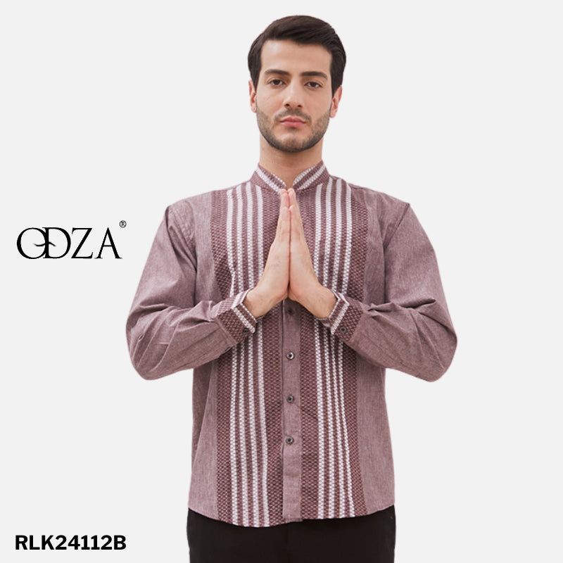 Odza Baju Koko Lengan Panjang Pria Modern Regular Fit Gaziah