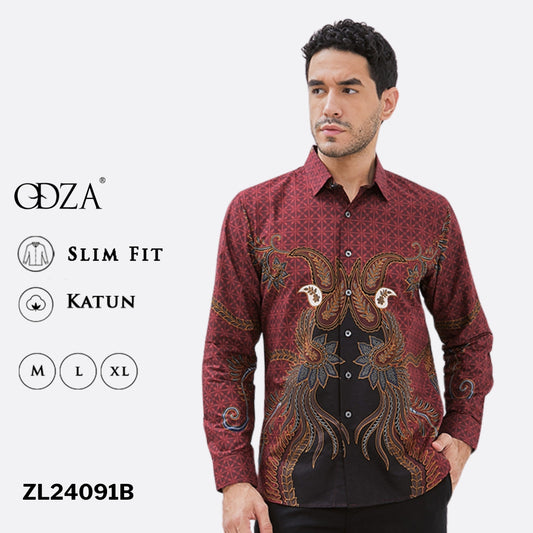 Odza Baju Kemeja Batik Lengan Panjang Pria Demara