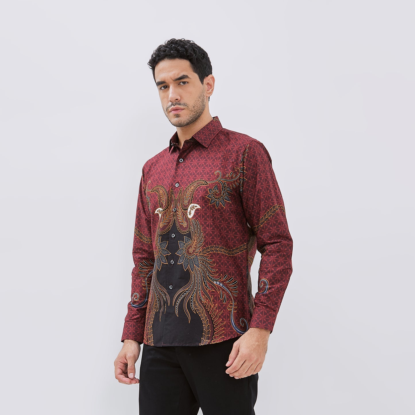 Odza Baju Kemeja Batik Lengan Panjang Pria Demara