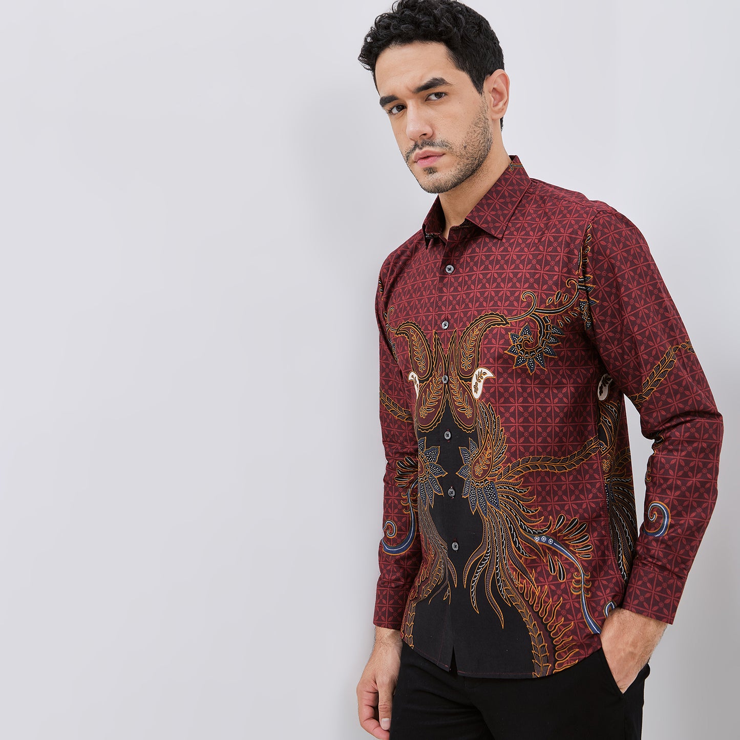 Odza Baju Kemeja Batik Lengan Panjang Pria Demara