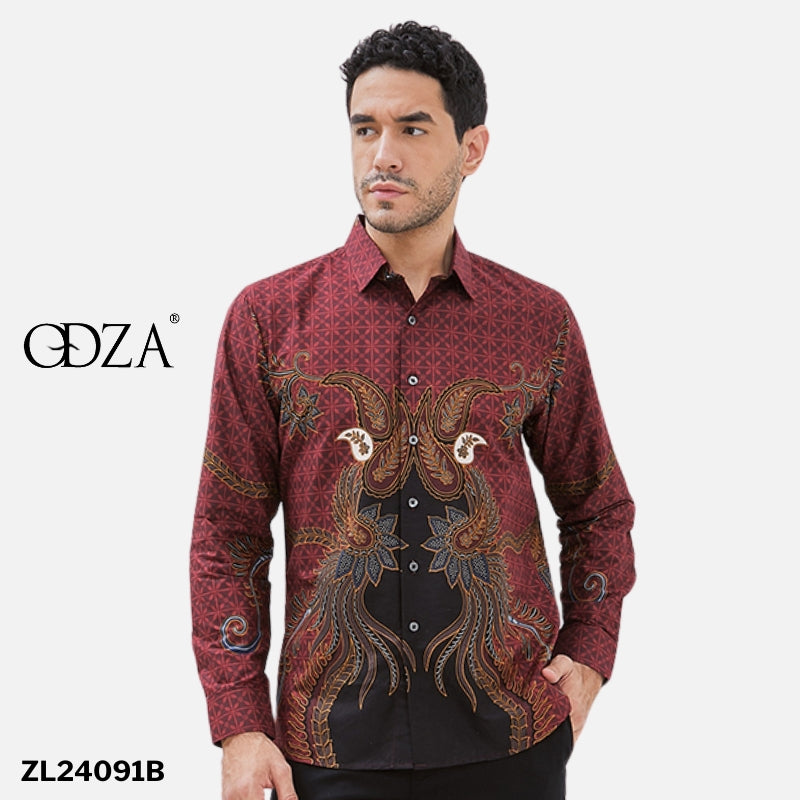 Odza Baju Kemeja Batik Lengan Panjang Pria Demara