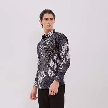 Odza Baju Batik Solo Pria Lengan Panjang Atasan Seragam Modern Glory
