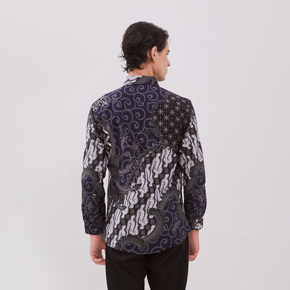 Odza Baju Batik Solo Pria Lengan Panjang Atasan Seragam Modern Glory