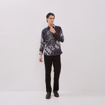 Odza Baju Batik Solo Pria Lengan Panjang Atasan Seragam Modern Glory