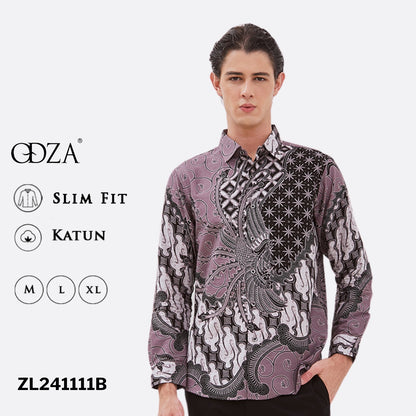 Odza Baju Batik Solo Pria Lengan Panjang Atasan Seragam Modern Glory