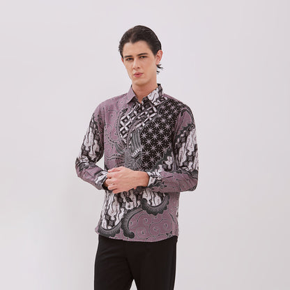 Odza Baju Batik Solo Pria Lengan Panjang Atasan Seragam Modern Glory