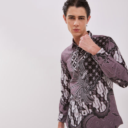 Odza Baju Batik Solo Pria Lengan Panjang Atasan Seragam Modern Glory