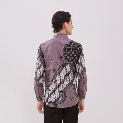Odza Baju Batik Solo Pria Lengan Panjang Atasan Seragam Modern Glory