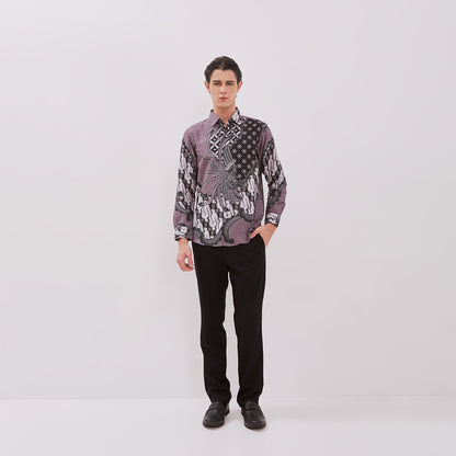 Odza Baju Batik Solo Pria Lengan Panjang Atasan Seragam Modern Glory