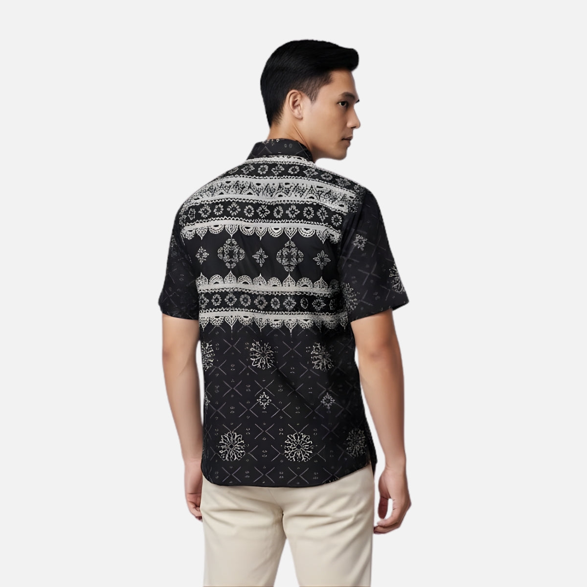 ODZA Classic Kemeja Batik Pria Lengan Pendek Slim Fit Regular Jumbo Kasual Modern Cretaria Bahan Katun Nyaman Motif Elegan