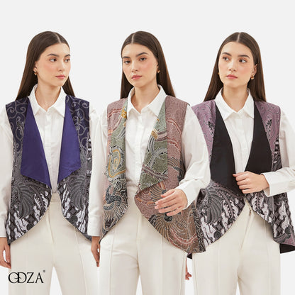Odza Baju Luaran Atasan Rompi Vest Batik Outer Wanita Bolak Balik All Size Chloe