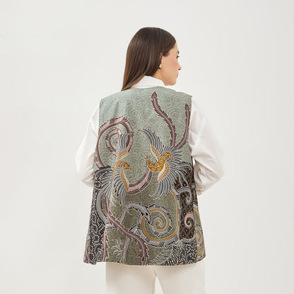 Odza Baju Luaran Atasan Rompi Vest Batik Outer Wanita Bolak Balik All Size Chloe