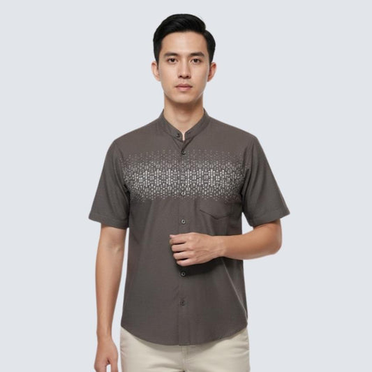 Odza Baju Koko Pria Lengan Pendek Regular Fit Jumbo Abizar Cokelat