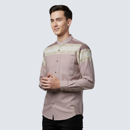 Odza Baju Koko Pria Lengan Panjang Kemeja Muslim Regular Fit Modern Aroka Hijau Tosca