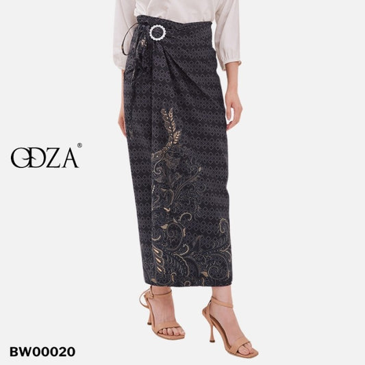 Odza Bawahan Rok Lilit Batik Tradisional Kebaya Wanita Free Ring Abu-abu Hanusa