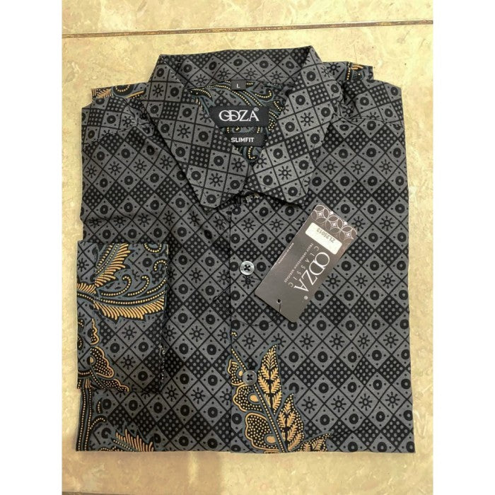 Odza Kemeja Batik Pria Lengan Panjang Slimfit Cotton Printing Decaddi