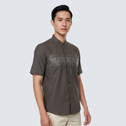 Odza Baju Koko Pria Lengan Pendek Regular Fit Jumbo Abizar Cokelat