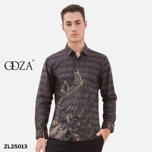 Odza Kemeja Batik Pria Lengan Panjang Slimfit Cotton Printing Decaddi
