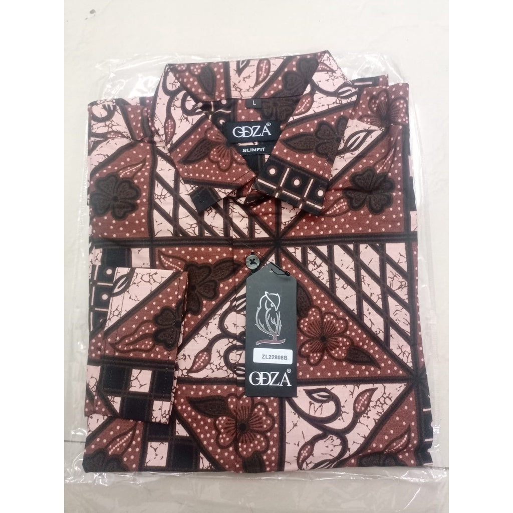 Odzaclassic Kemeja Batik Pria Lengan Panjang Modern Slim Fit Pramarta
