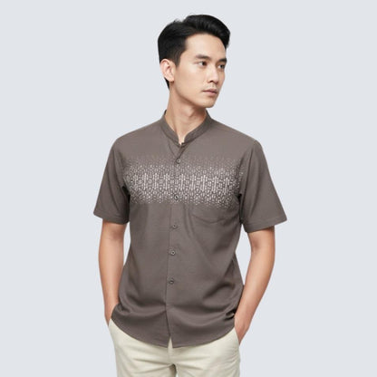 Odza Baju Koko Pria Lengan Pendek Regular Fit Jumbo Abizar Cokelat