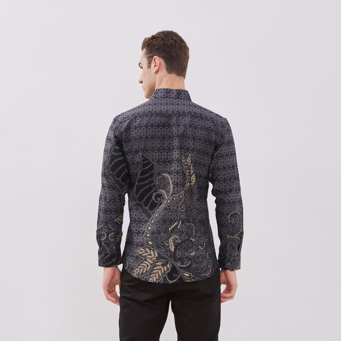 Odza Kemeja Batik Pria Lengan Panjang Slimfit Cotton Printing Decaddi