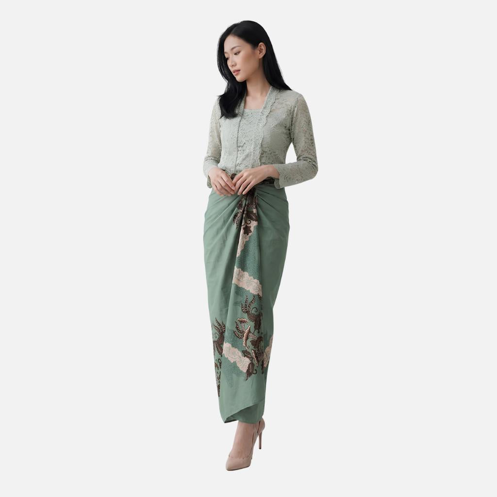 Odza Rok Lilit Batik Wanita Panjang Allsize Bawahan Kebaya Kondangan Wisuda Cleopatra Sage Coklat