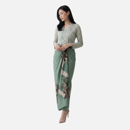 Odza Rok Lilit Batik Wanita Panjang Allsize Bawahan Kebaya Kondangan Wisuda Cleopatra Sage Coklat