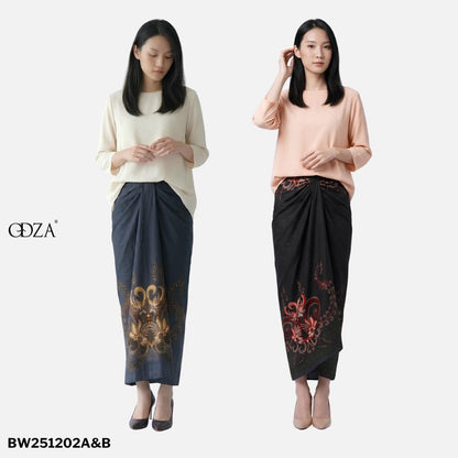 Odza Rok Lilit Batik Wanita Panjang Allsize Bawahan Kebaya Kondangan Wisuda Cassandra Navy Hitam