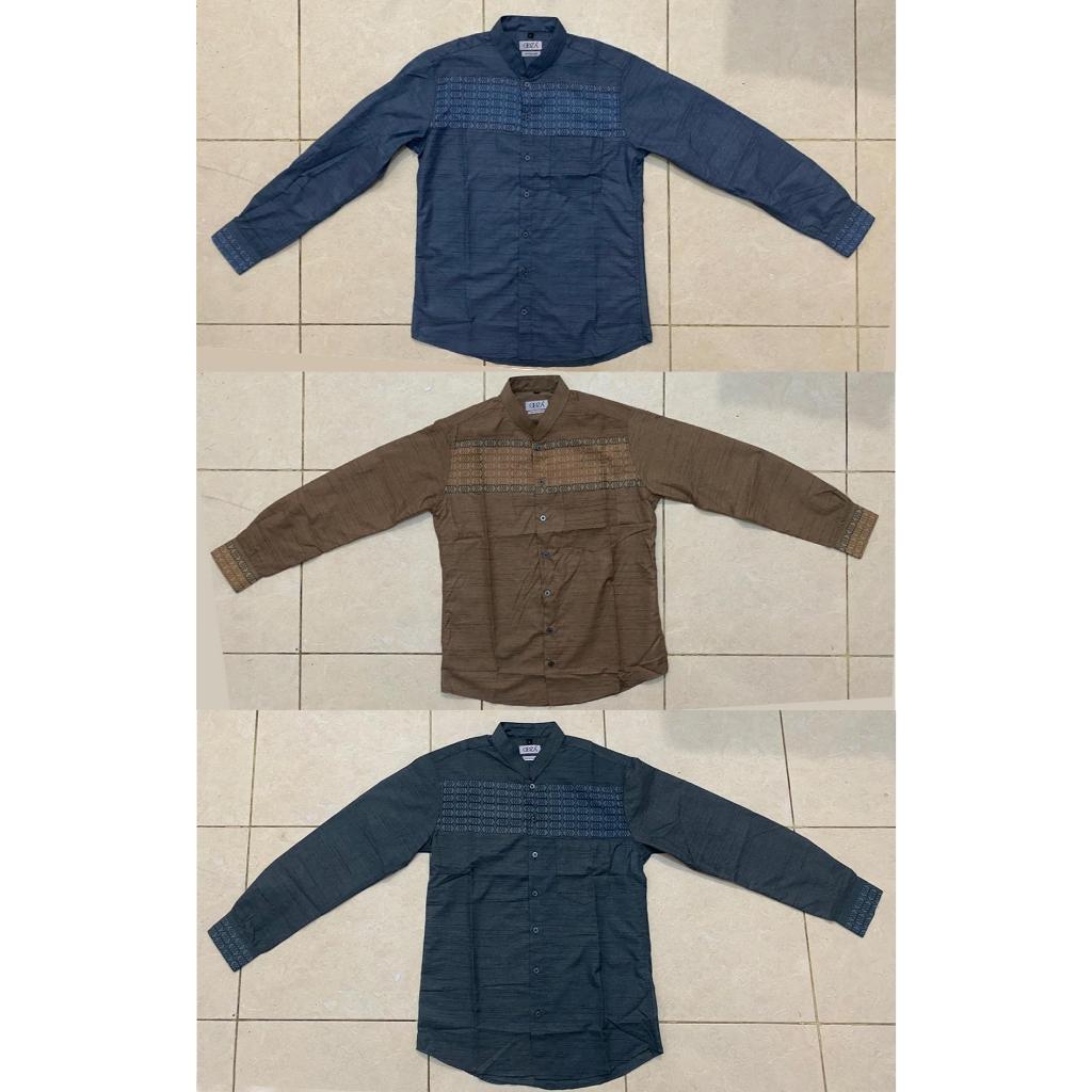 Odza Classic Baju Koko Pria Lengan Panjang Kemeja Muslim Kerah Shanghai Regular Afa Series Cocok untuk Ibadah dan Acara Resmi