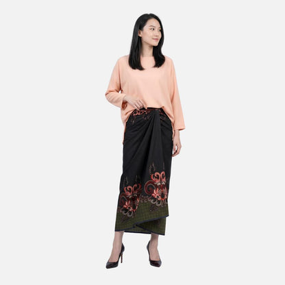Odza Rok Lilit Batik Wanita Panjang Allsize Bawahan Kebaya Kondangan Wisuda Cassandra Navy Hitam