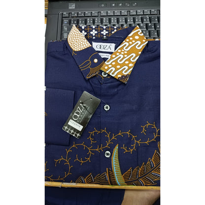 Odza Kemeja Batik Lengan Panjang Pria Regular Fit Fashion Size Besar Modern Aryasetya