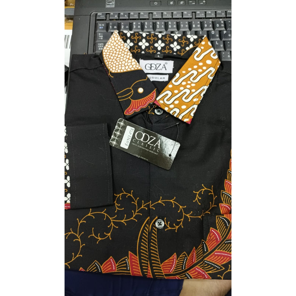 Odza Kemeja Batik Pria Regular Fit Lengan Panjang Katun Premium Baju Kerja Kondangan - Bagaspati