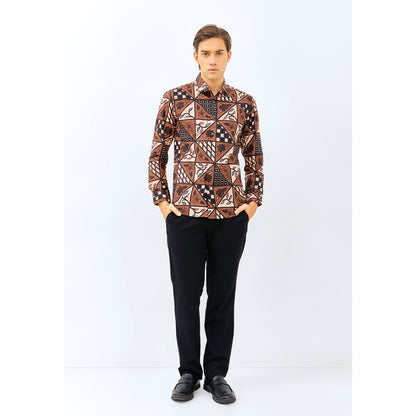 Odzaclassic Kemeja Batik Pria Lengan Panjang Modern Slim Fit Pramarta