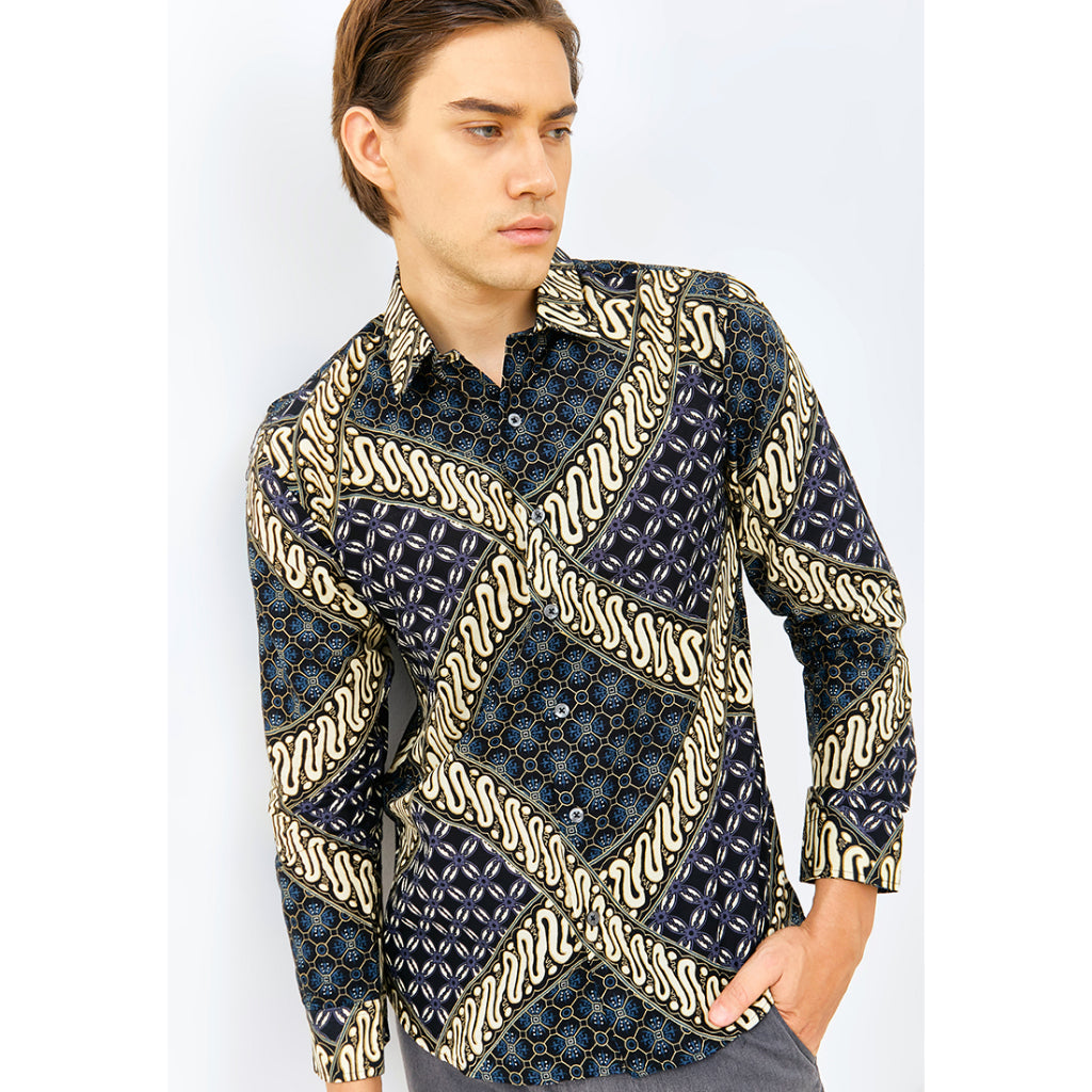 Odza Baju Batik Laki Laki Jumbo Premium Modern Lengan Panjang Pekalongan Solo Ebhisa