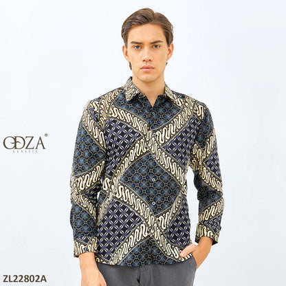 Odza Baju Batik Laki Laki Jumbo Premium Modern Lengan Panjang Pekalongan Solo Ebhisa