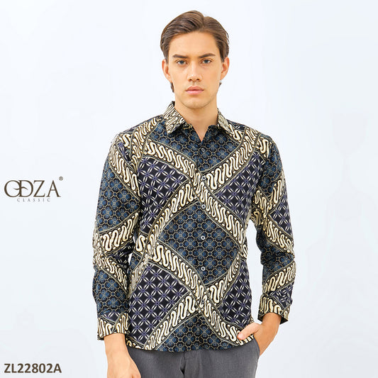 Odza Baju Batik Laki Laki Jumbo Premium Modern Lengan Panjang Pekalongan Solo Ebhisa